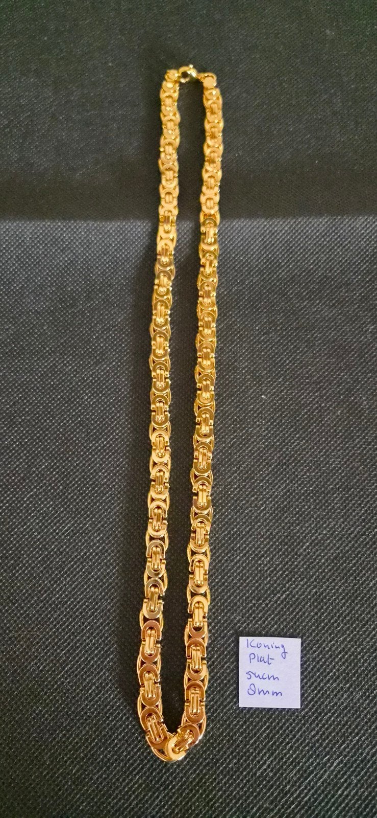 Stoere Koningsketting - 50cm, 8mm, Ophalen of Verzenden, Nieuw, Goud