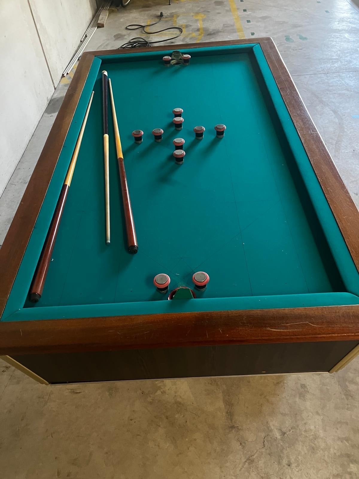 Stevige toppenbiljart met nieuw groen laken en accessoires, Sport en Fitness, Ophalen of Verzenden, Gebruikt, Biljarttafel