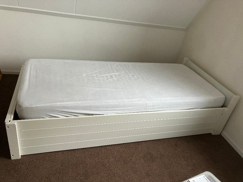 eenpersoonsbed, 90 cm, Eenpersoons, Wit, Ophalen of Verzenden