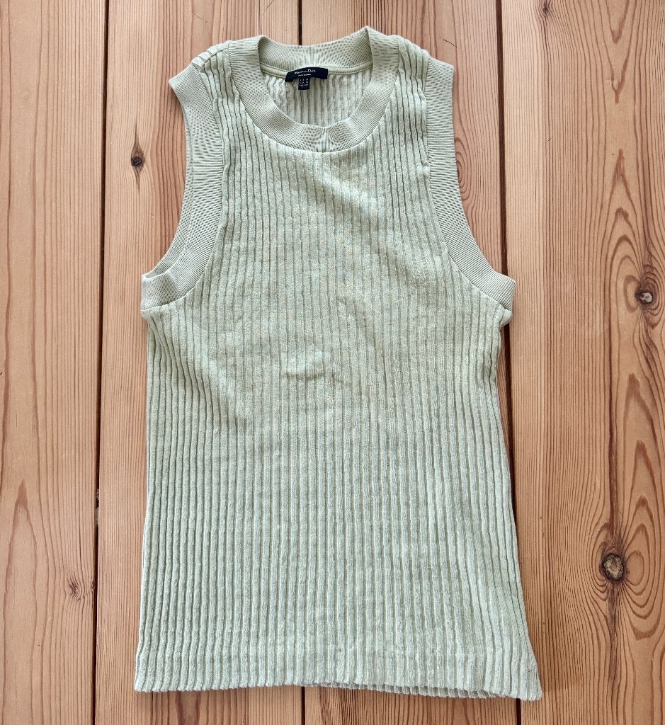 Massimo Dutti top / hemd - Lichtgroen - Maat XS / Small, Massimo Dutti, Ophalen of Verzenden, Zo goed als nieuw, Zonder mouw