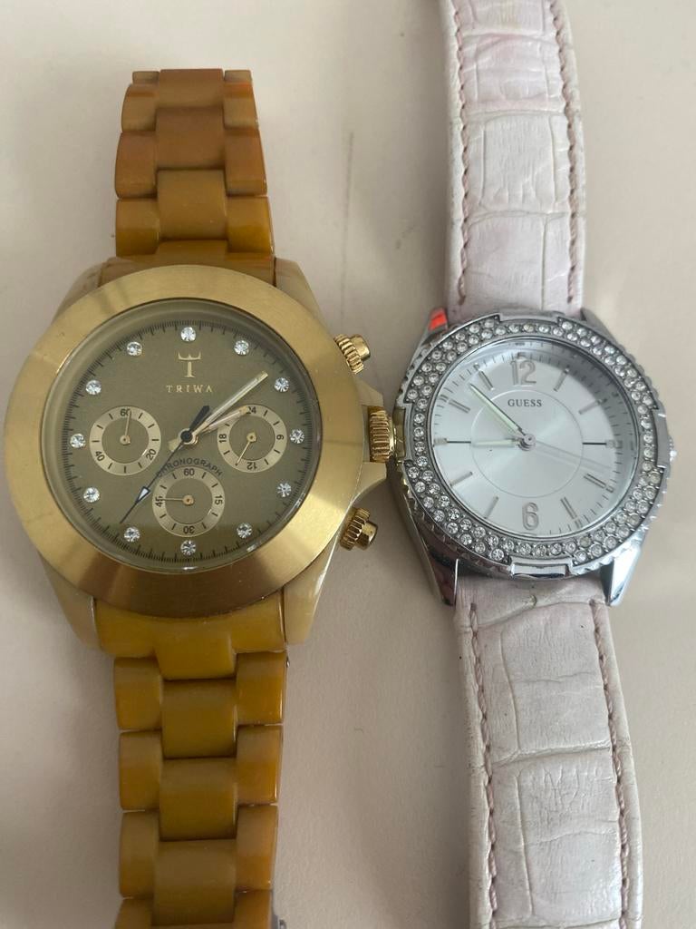 Triwa en Guess dames horloges - beide werkend, Sieraden, Tassen en Uiterlijk, Horloges | Dames, Overige merken, Gebruikt, Staal