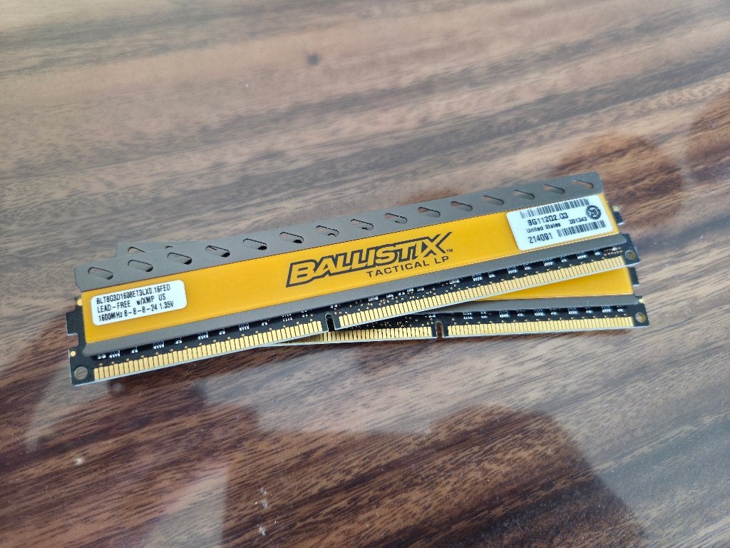 Crucial Ballistix (2x8GB DDR3L 1600), Computers en Software, RAM geheugen, Gebruikt, DDR3, Ophalen of Verzenden, Desktop