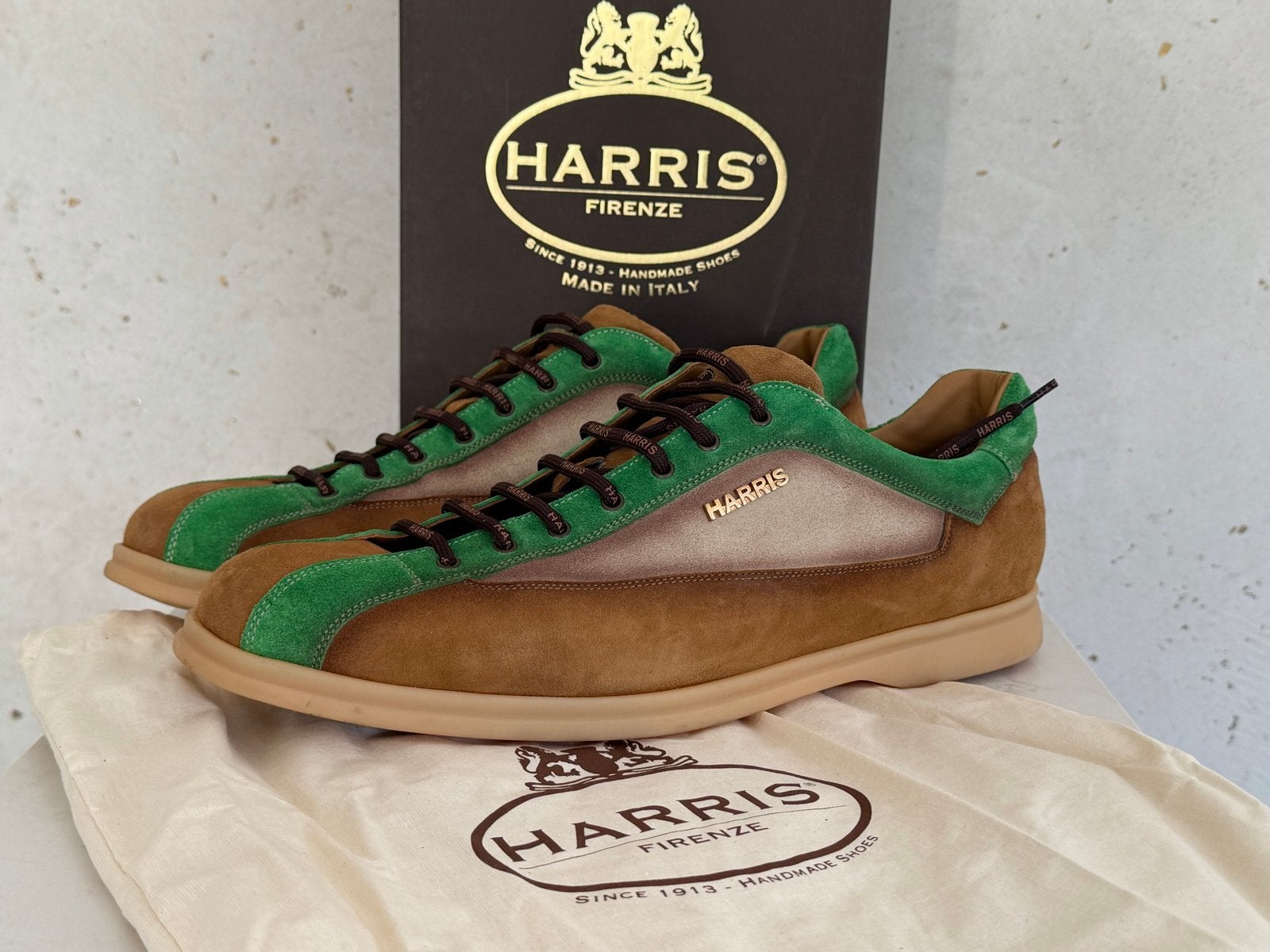 Harris Firenze sneakers - Bruin/Groen - Maat 45, Kleding | Heren, Bruin, Ophalen of Verzenden, Sneakers of Gympen, Zo goed als nieuw