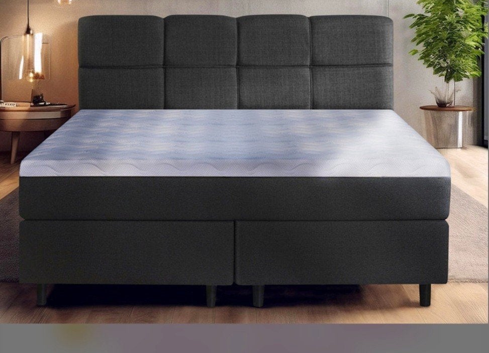 Comfortabel tweepersoons boxspringbed met matras, Ophalen, Gebruikt, Tweepersoons, 200 cm