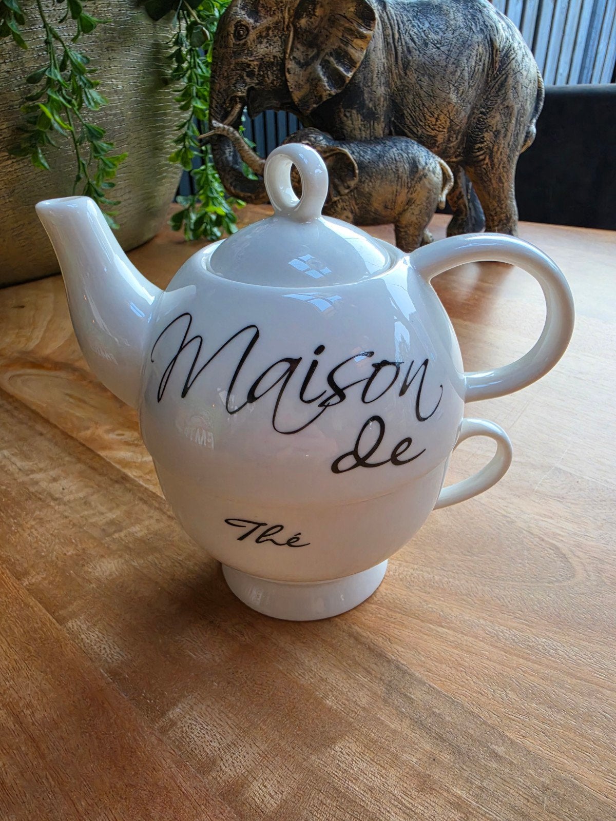 Riviera Maison Maison de Thé Theepot met Kopje, Huis en Inrichting, Theepot/fluitketel, Ophalen of Verzenden, Zo goed als nieuw