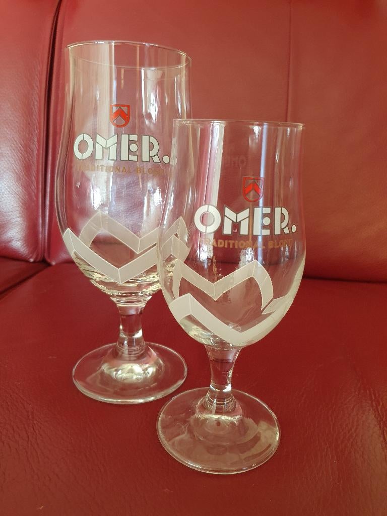 Omer bierglazen (2 stuks), Verzamelen, Biermerken, Nieuw, Glas of Glazen, Overige merken, Ophalen of Verzenden
