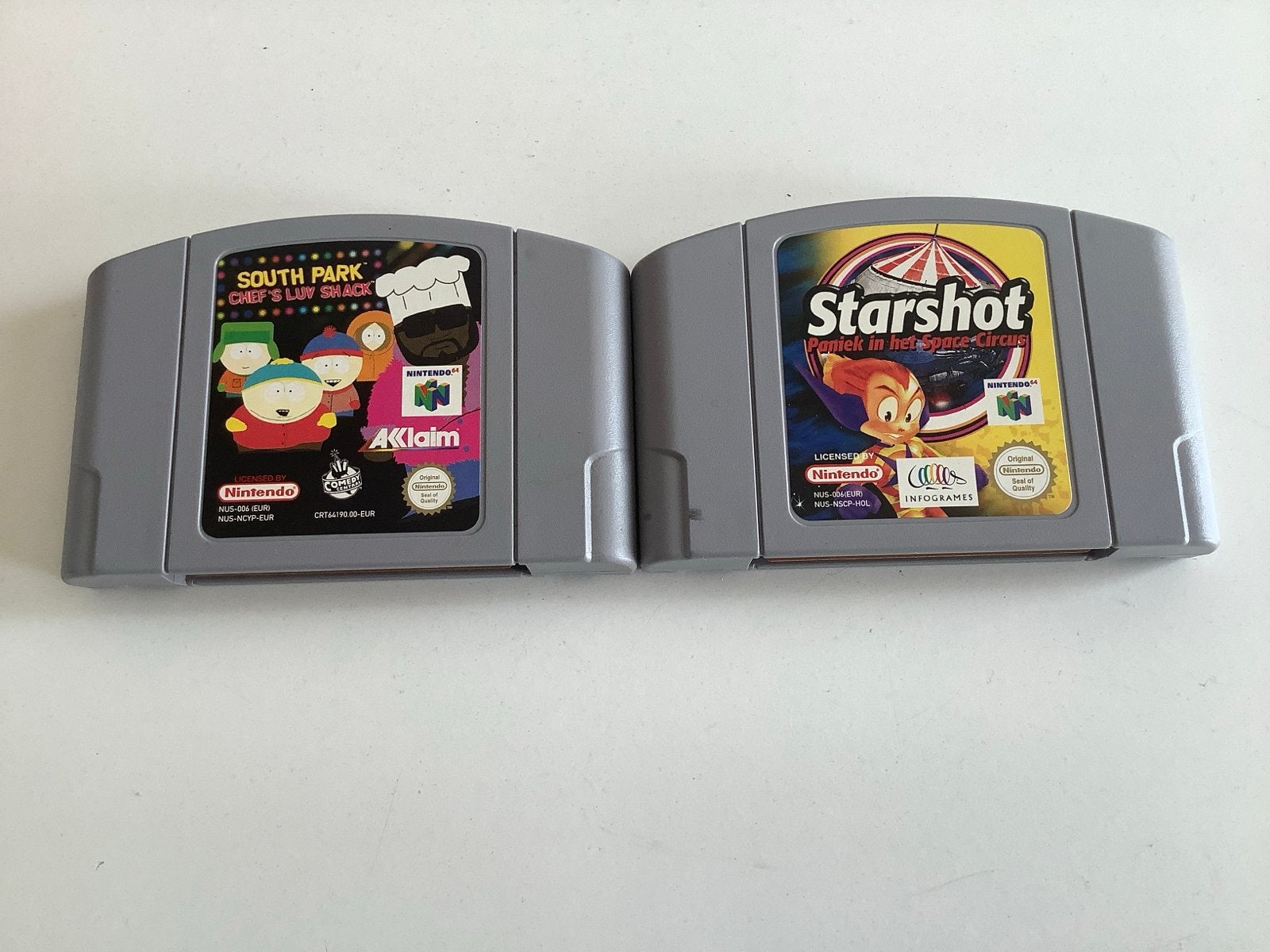 N64 Games: South Park Chef's Luv Shack & Starshot, Spelcomputers en Games, Gebruikt, Overige genres, 1 speler, Ophalen of Verzenden