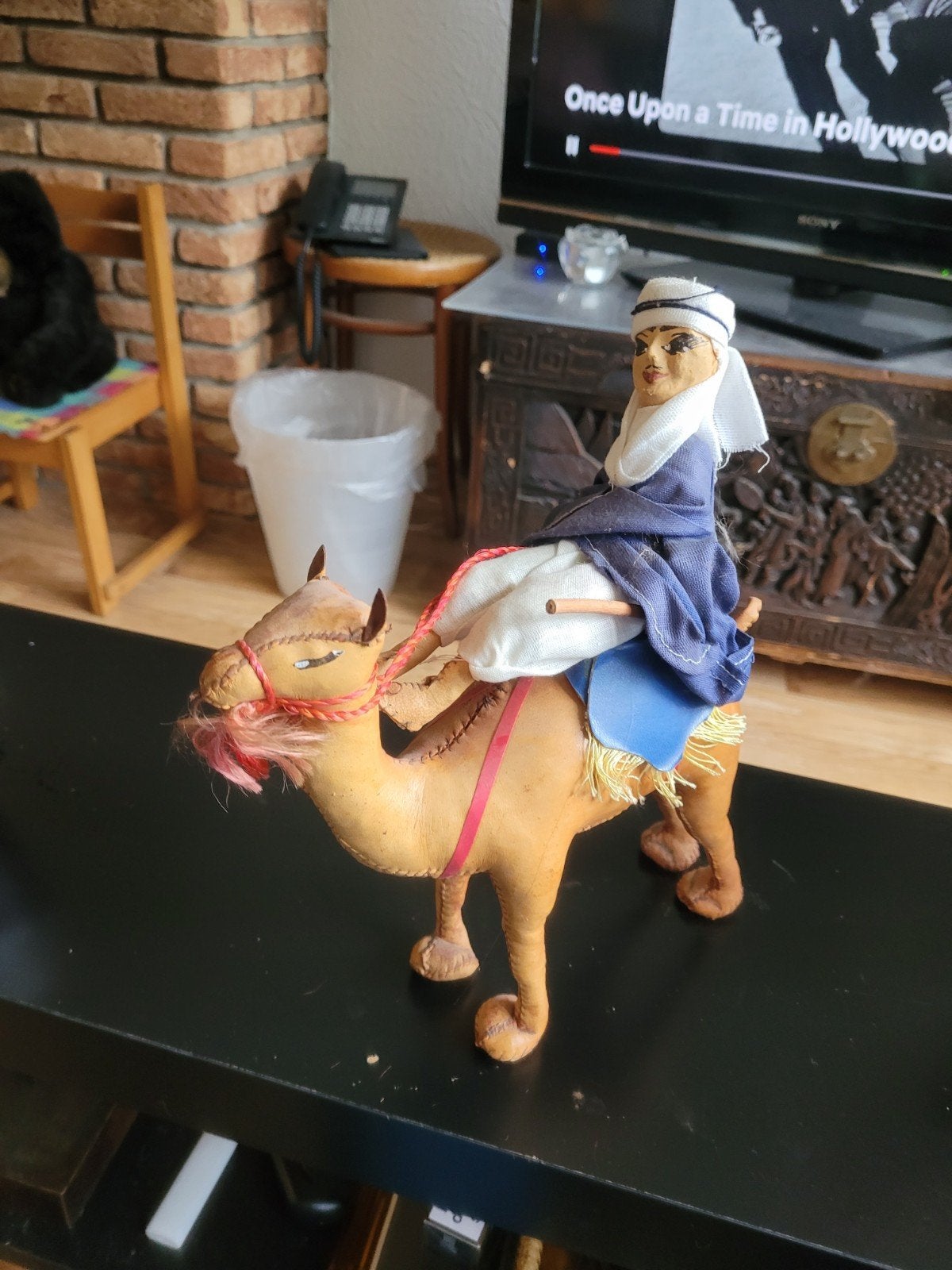 Vintage Kameel met Berijder - Handgemaakt Decoratie, Ophalen of Verzenden, Gebruikt