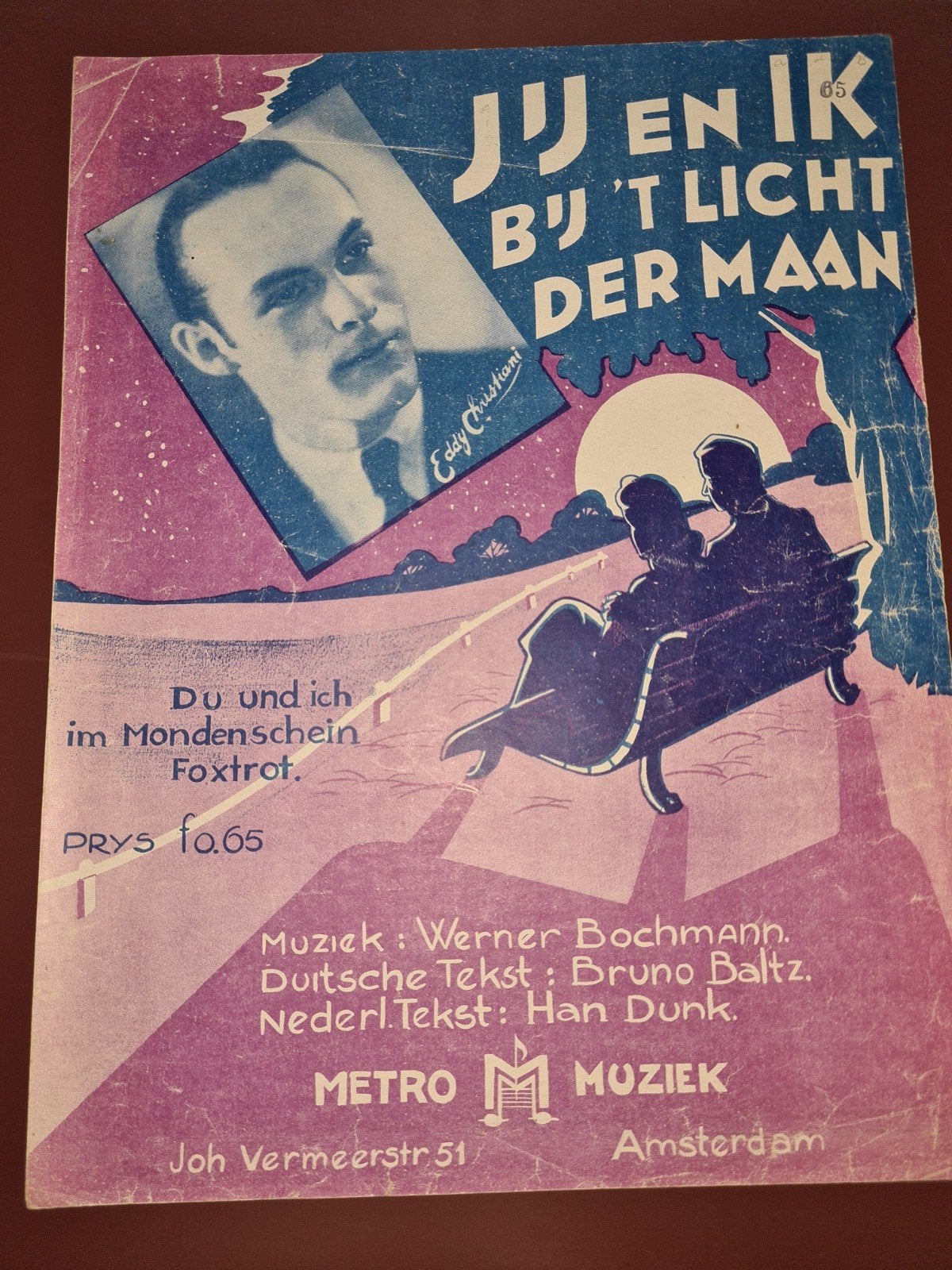 Oude bladmuziek: Jij en ik bij 't licht der maan (1930s), Gebruikt, Overige soorten, Ophalen of Verzenden, Piano