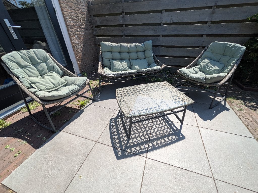Complete Hartman tuinset, Ophalen, 4 zitplaatsen, Kunststof, Gebruikt