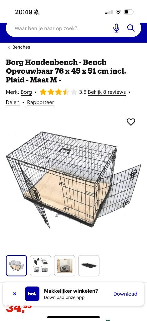 Hondenbench klein, Ophalen, Gebruikt