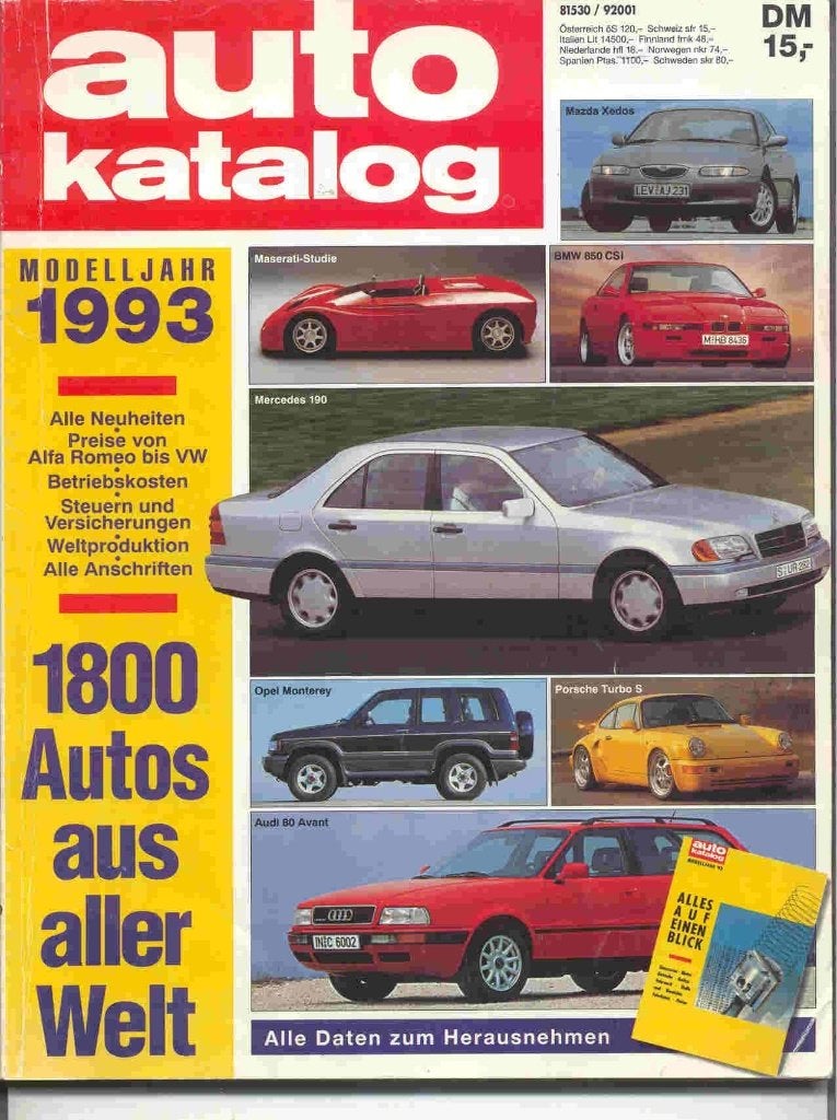 Auto Katalog / Autokatalog 1993, Ophalen of Verzenden, Zo goed als nieuw, Algemeen