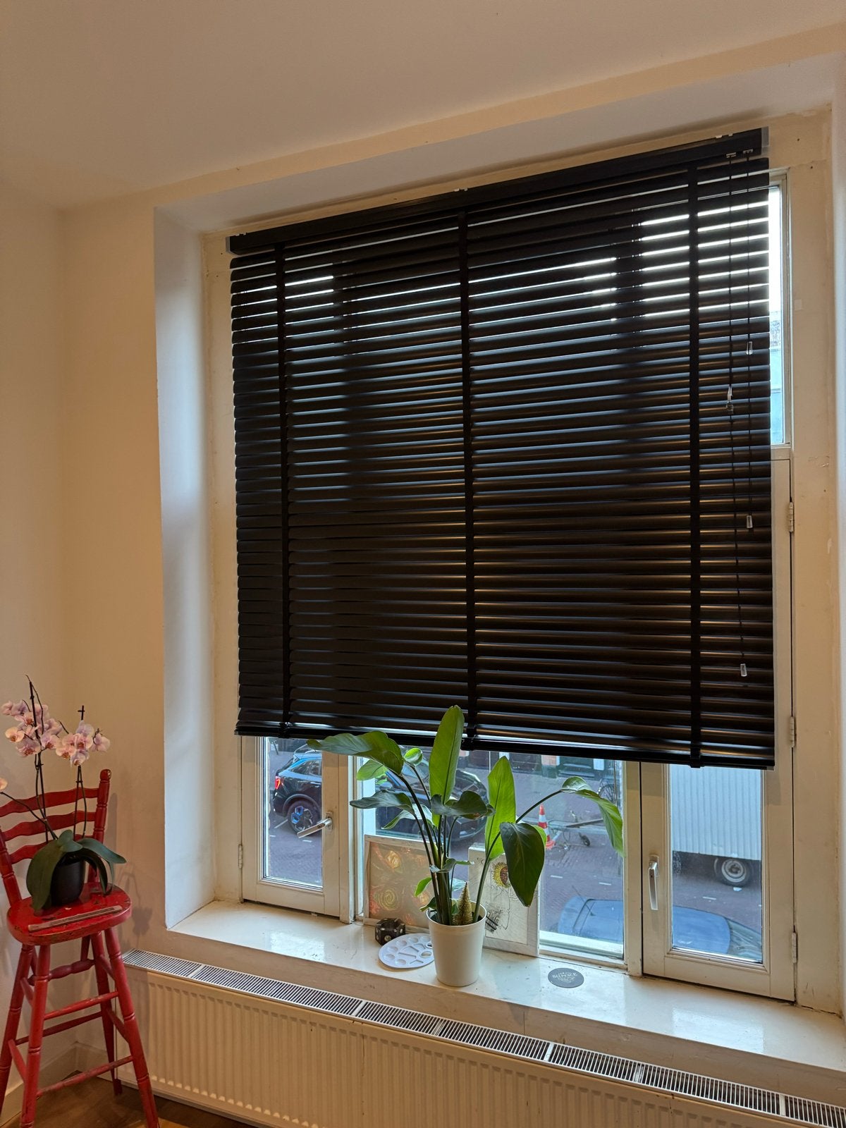 Zwarte jaloezieën - 170b x 240h - Zo goed als nieuw, Ophalen, Zwart, Hout, Zo goed als nieuw