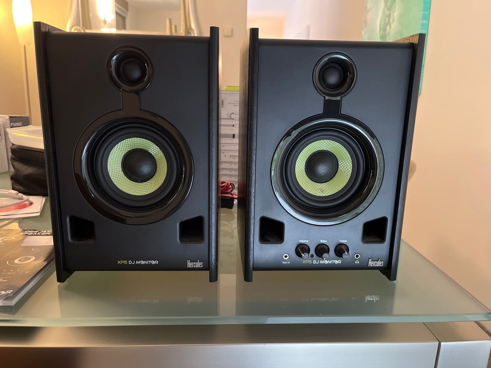 Hercules XPS 2.0 80 DJ Monitor speakerset, Studiomonitor, Gebruikt, Inclusief kabels, Minder dan 60 watt