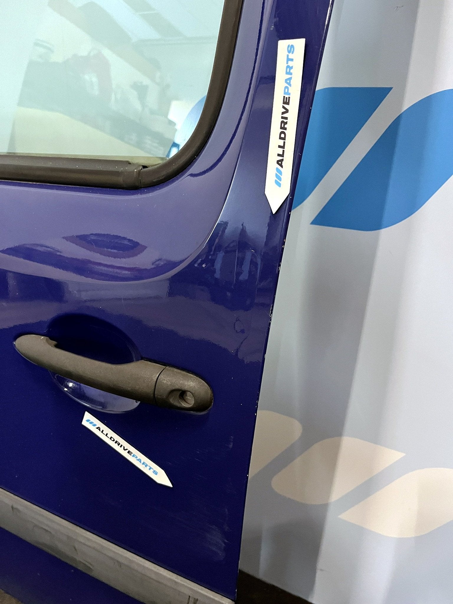 Voorportier links Renault Kangoo donkerblauw 801015880R, Gebruikt, -, Deur, -