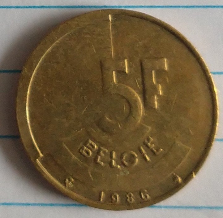 belgische 5 franc 1986 munt, volgnr 34.1, Ophalen of Verzenden, Losse munt