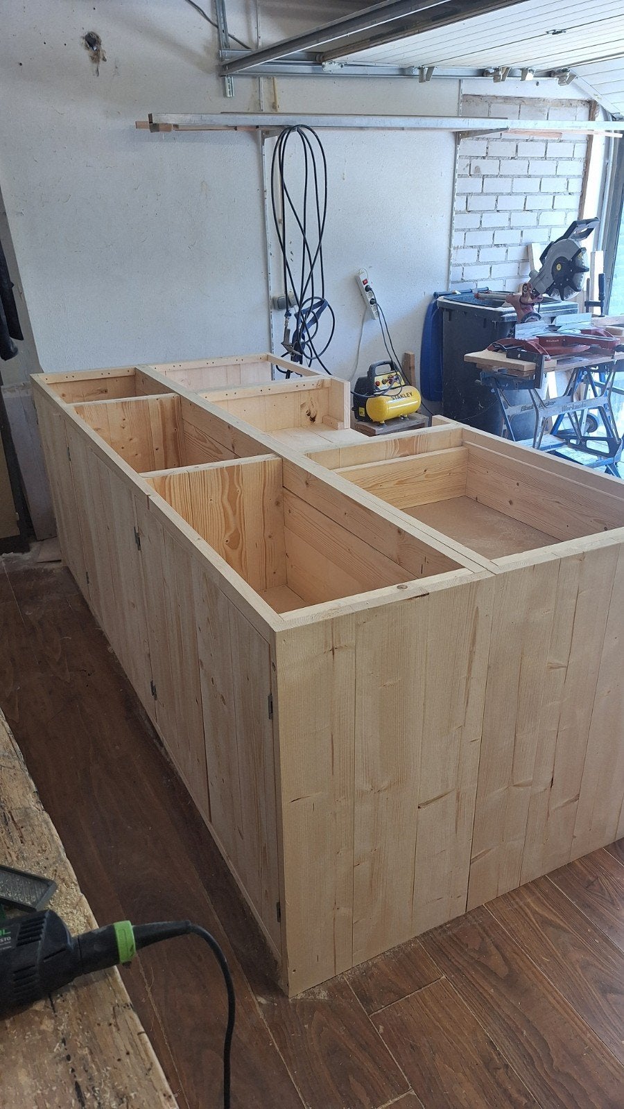 Keukeneiland van terug gedroogd en geschaafd steigerhout, Huis en Inrichting, Ophalen, Nieuw, 25 tot 50 cm