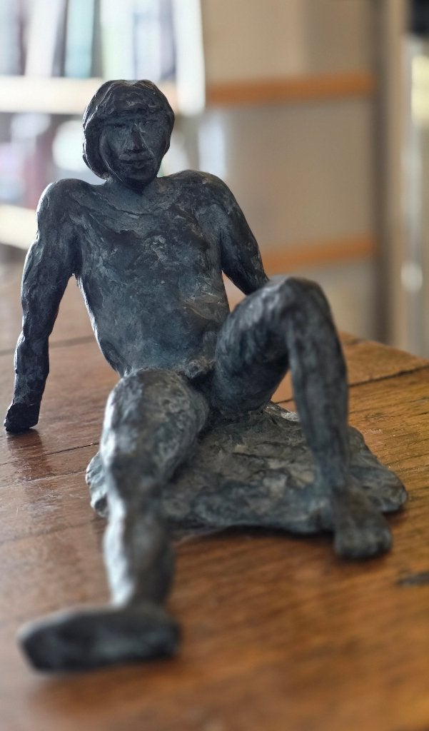 Bronzen beeld (tafelmodel), Antiek en Kunst, Kunst | Beelden en Houtsnijwerken, Ophalen, Blauw, 20 - 50 cm, Beeld