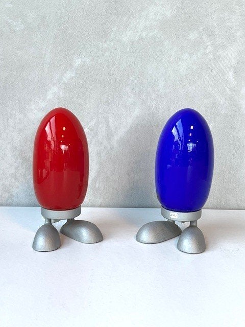 Fjorton tafellampen 2x Tatsuo Konno retro Dino Egg prijs p/s, Met schakelaar, Gebruikt, ., Meerkleurig