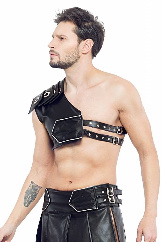 Zwart leren heren Gladiator Harnas maat XS/S (0032), Ophalen of Verzenden, Zwart, Code8, Overige typen