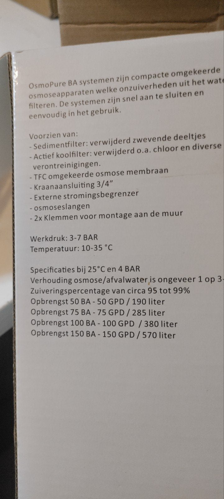 OsmoPure waterzuiveringssysteem - omgekeerde osmose, Ophalen of Verzenden, Nieuw