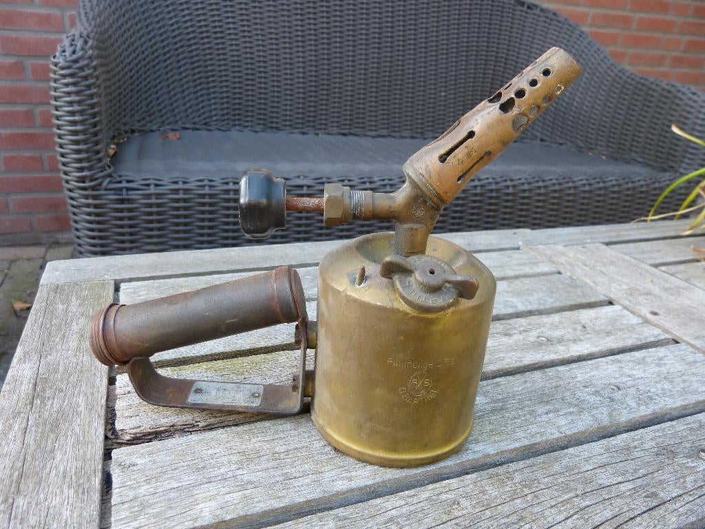 Antieke Messing Barthel benzine gasoline brander, Antiek en Kunst, Ophalen of Verzenden