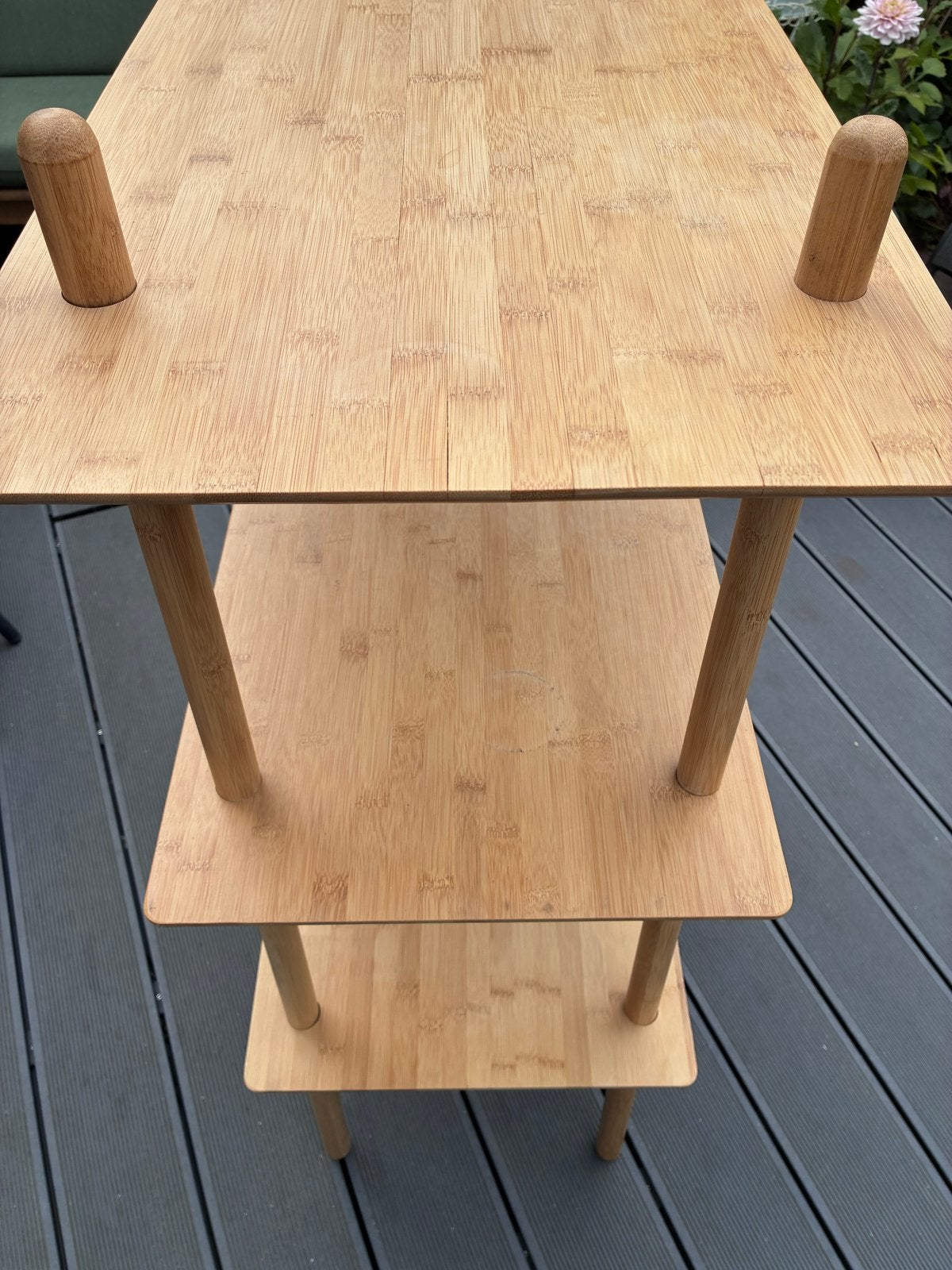 Bamboe rek met 3 planken - 111x80x40 cm, Ophalen, Gebruikt