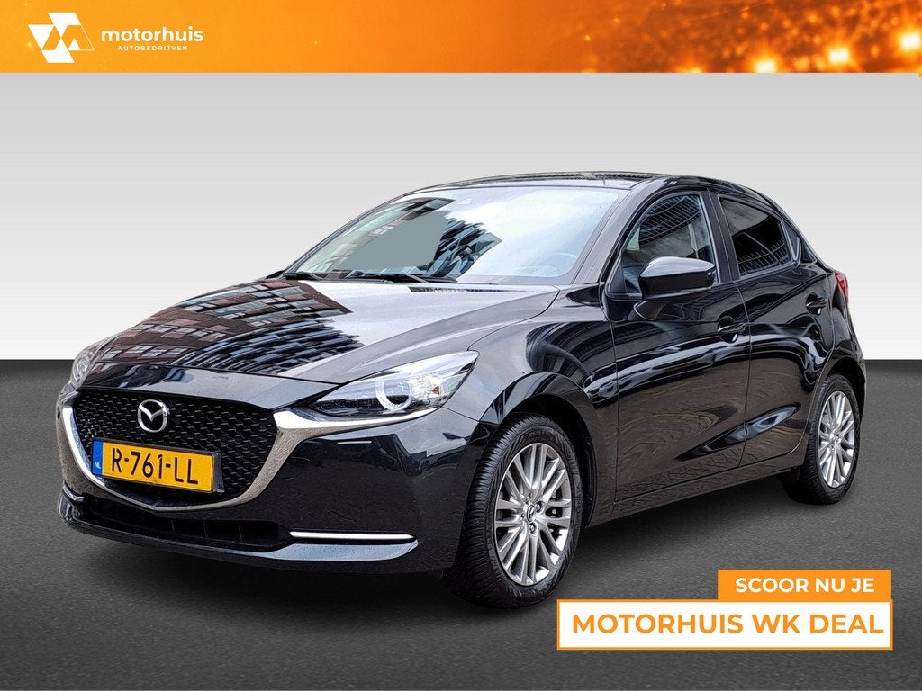 Mazda 2 1.5 SKYACTIV-G 90PK LUXURY NAVI CAMERA HUD LED ECC N, Auto's, Mazda, Zwart, Origineel Nederlands, Bedrijf, Handgeschakeld