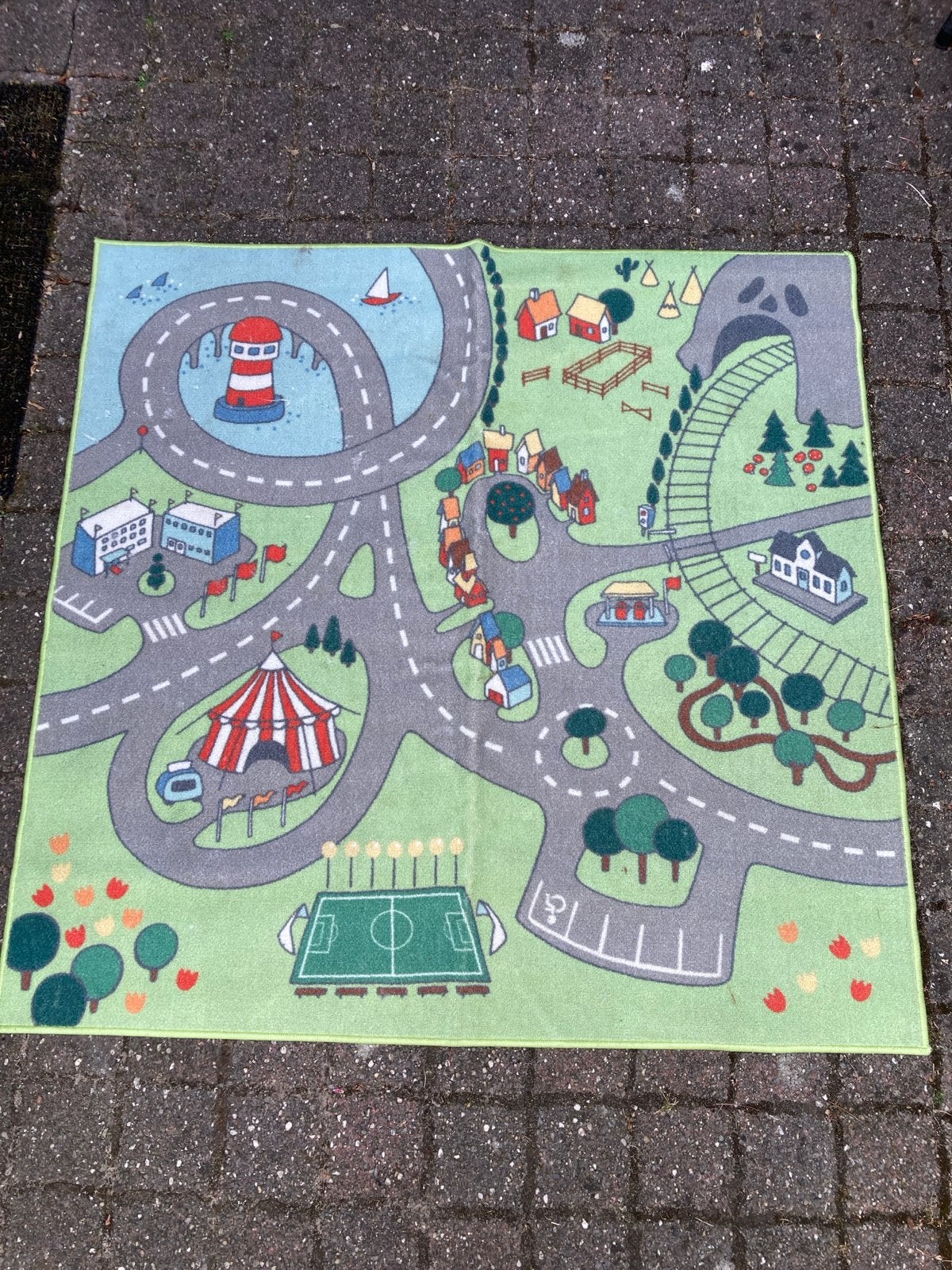Speelkleed met wegen en stad - Ideaal voor kinderauto's, Ophalen, Gebruikt