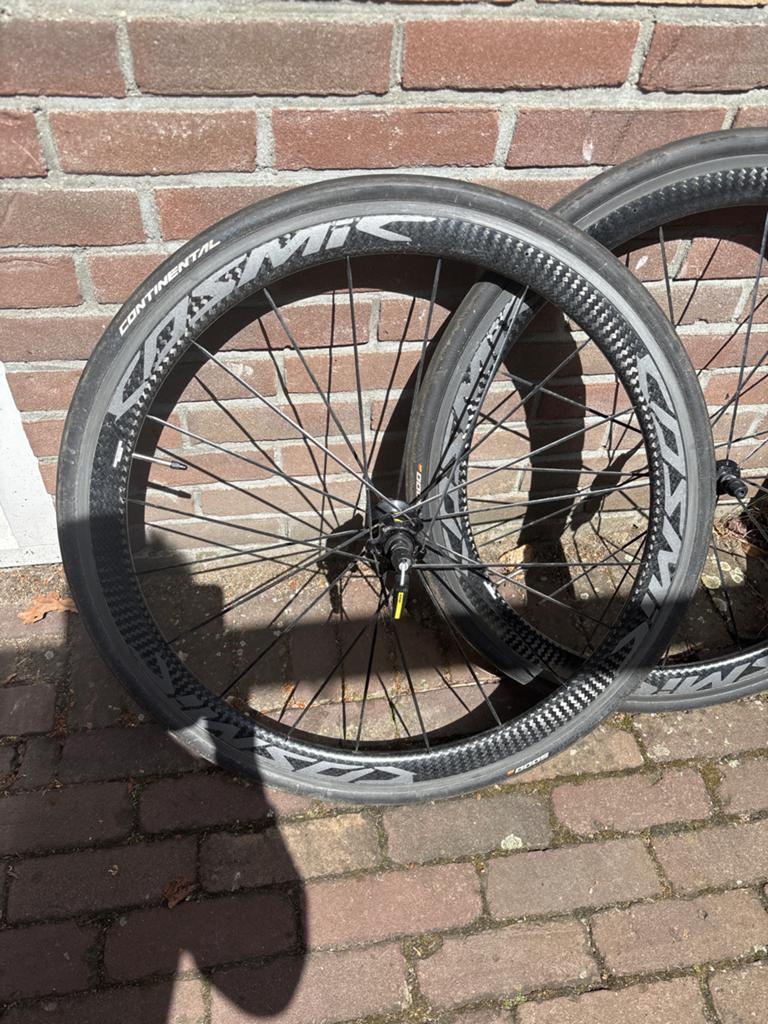 Cosmit pro carbon exalith Wielset met Continental banden, Fietsen en Brommers, Fietsonderdelen, Wiel, Ophalen of Verzenden, Zo goed als nieuw