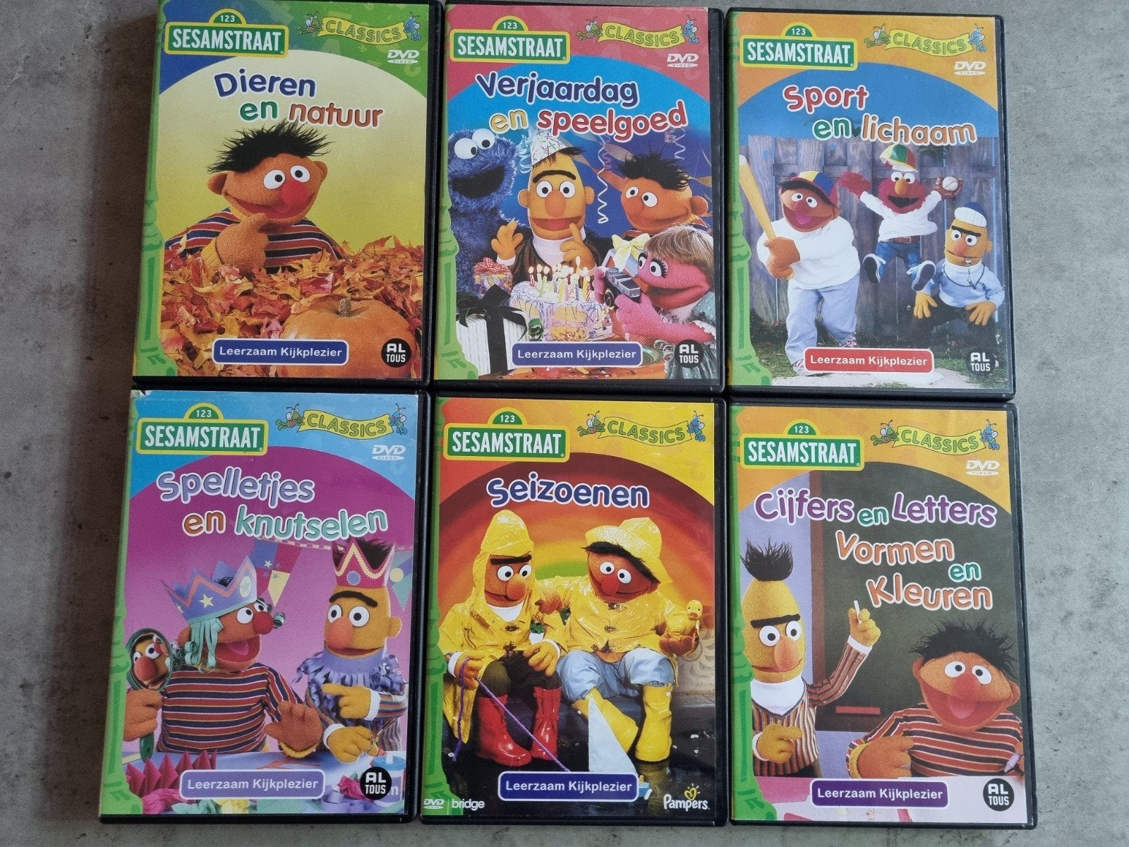 6x, Orig. SESAMSTRAAT DVD'S, div, Samen, Igst!, Alle leeftijden, Boxset, Ophalen of Verzenden, Zo goed als nieuw