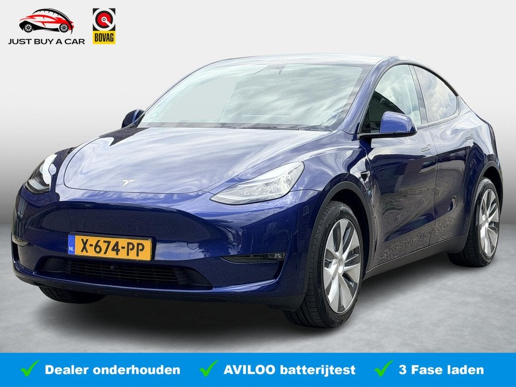 Tesla Model Y Long Range AWD 75 kWh SOH 95,1% / Full Self-Dr, Gebruikt, 495 min, Met garantie (alle), Blauw