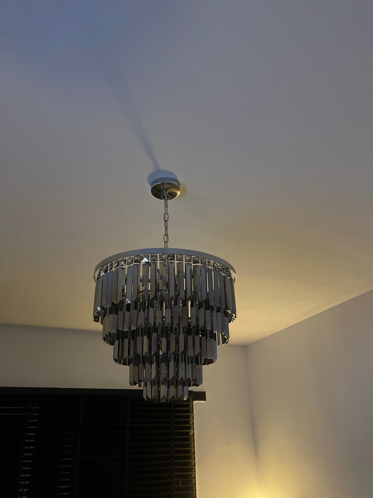 Moderne kristallen hanglamp - Mooie lamp, Ophalen of Verzenden, Zo goed als nieuw, Glas, Overige fittingen