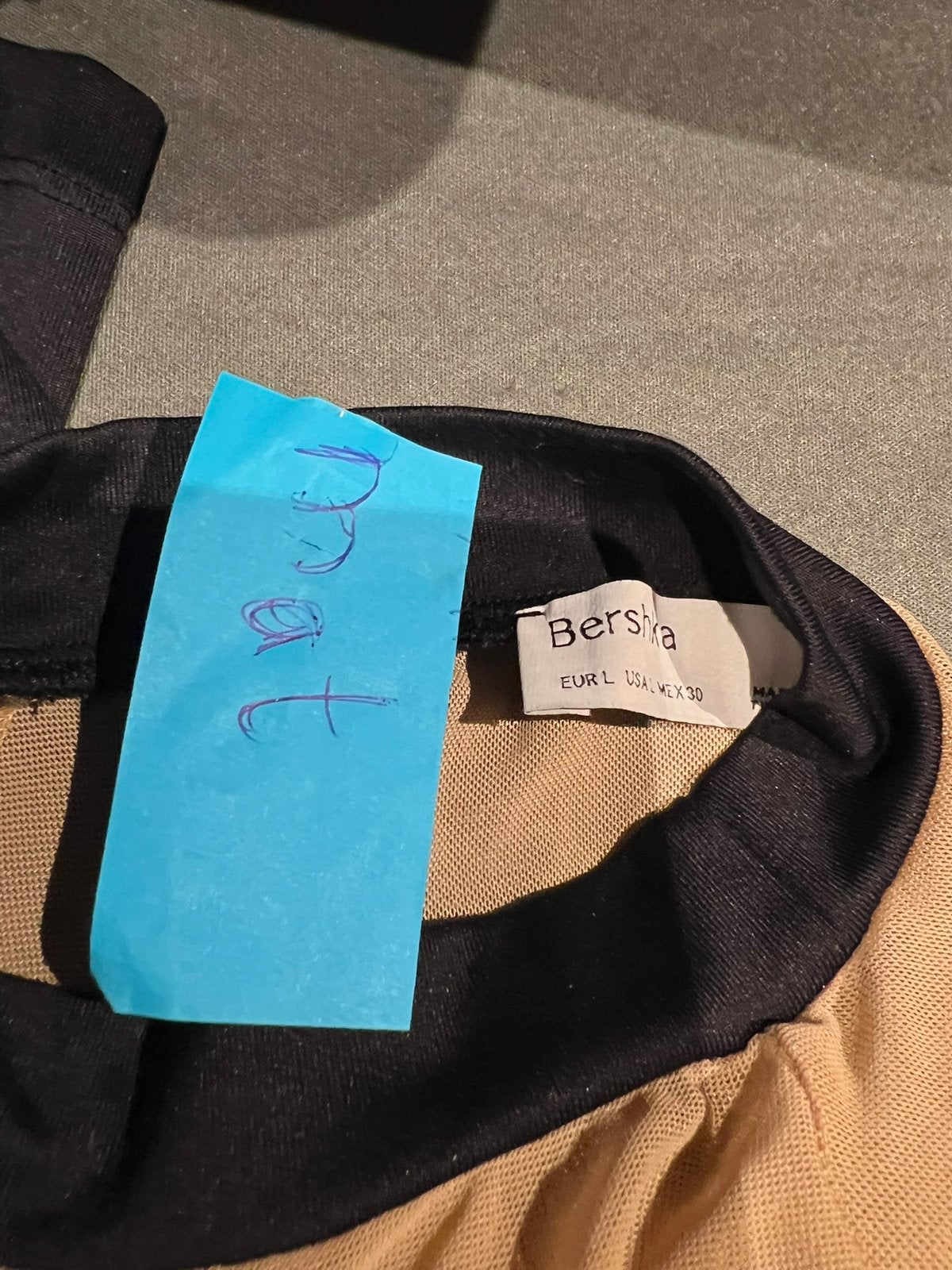 BERSHKA body met gaas maat L zgan, Zwart, G, Maat 42/44 (L), Zo goed als nieuw