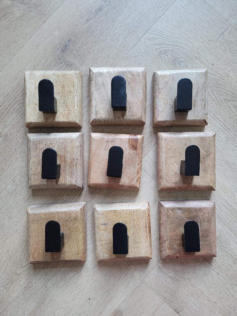 Mango hout wandhaak kapstok, Huis en Inrichting, Woonaccessoires | Kapstokken, Wandkapstok, Ophalen of Verzenden, Zo goed als nieuw
