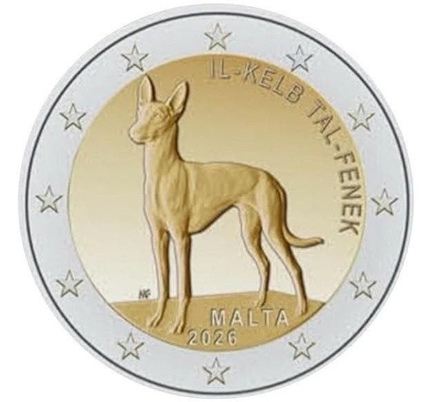 SPECIALE 2 EURO MALTA 2026 FARAO HOND BIJ JOHN, Ophalen of Verzenden, Malta, 2 euro
