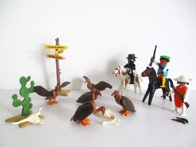 playmobil bandieten met gieren 3748 western vintage, Gebruikt, Complete set, Overige typen, Ophalen of Verzenden