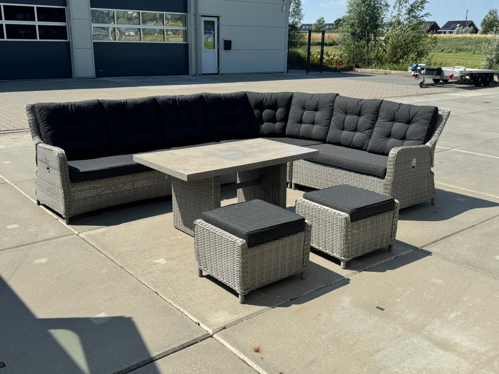 Prachtige ZGAN Diningset Verstelbaar, Tuin en Terras, Tuinsets en Loungesets, Ophalen, Zo goed als nieuw, Wicker