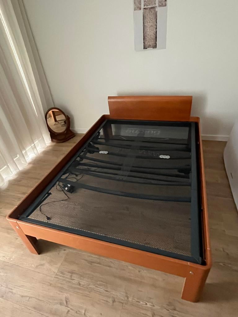 Auping Auronde bed 140x200 hoofd- en voeteinde electrisch, Huis en Inrichting, Slaapkamer | Bedden, Ophalen, Verstelbaar, Bruin