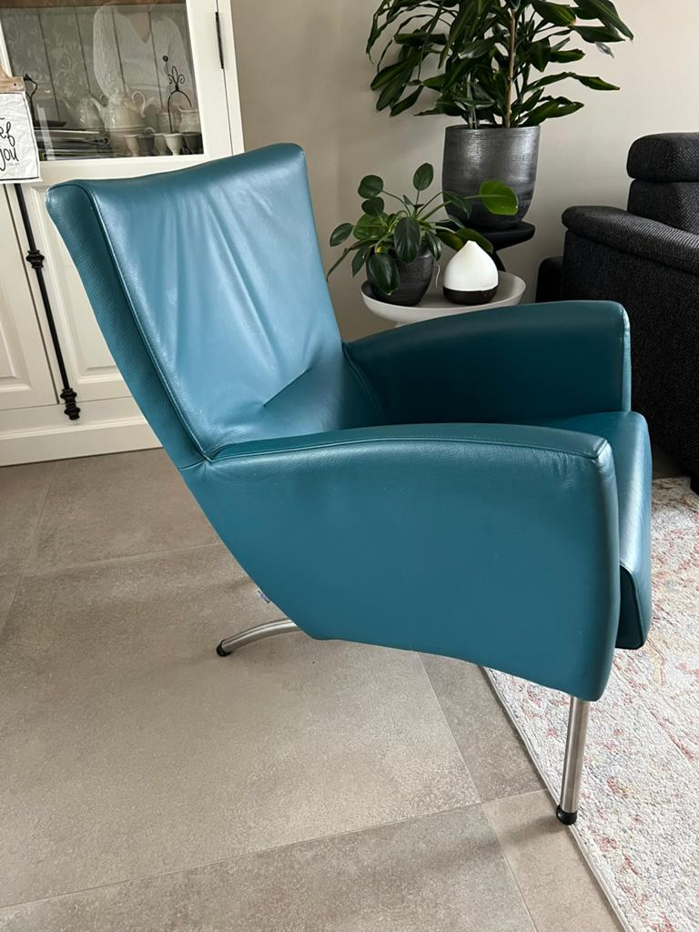 Bree's New World Leren Fauteuil, Huis en Inrichting, Ophalen, Zo goed als nieuw, 75 tot 100 cm, 50 tot 75 cm