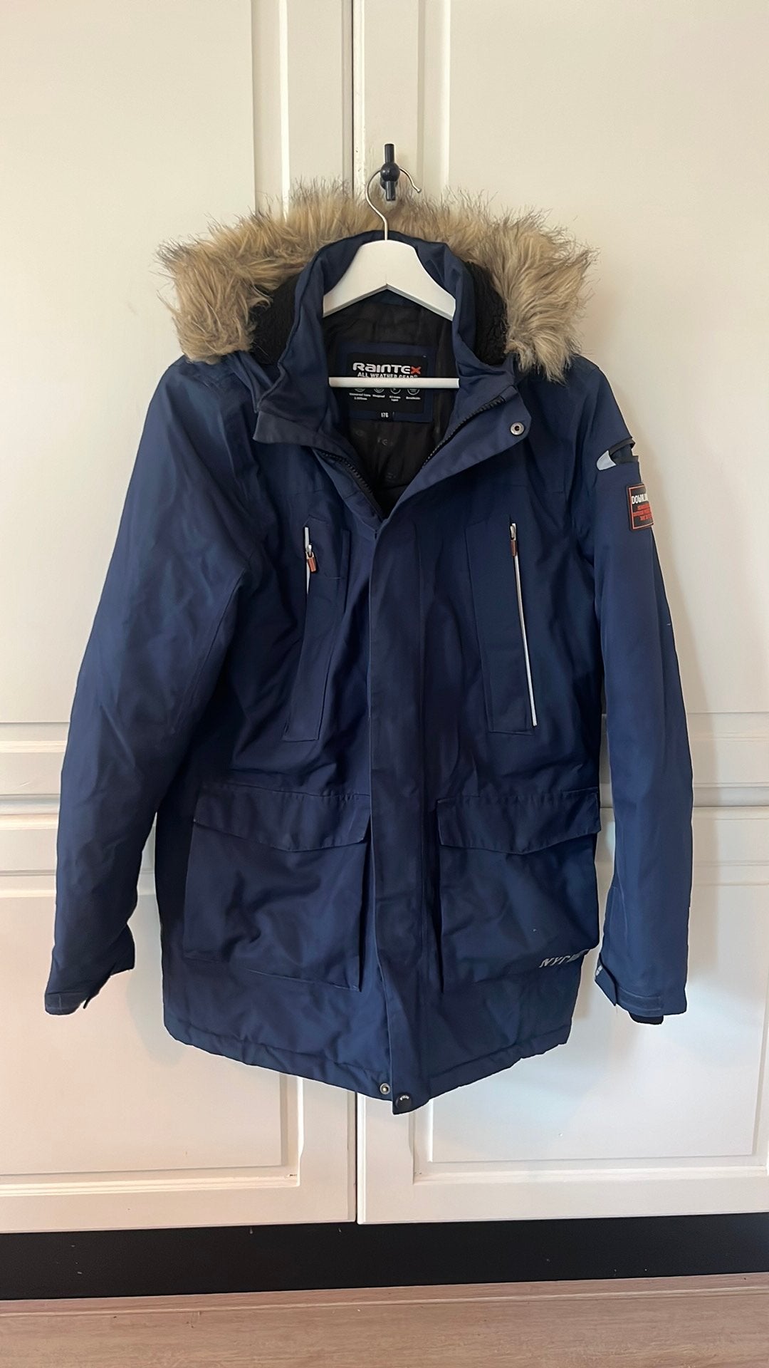 Winterjas skijas jongen 176 blauw, Ophalen of Verzenden, Zo goed als nieuw, Maat 34 (XS) of kleiner, Blauw