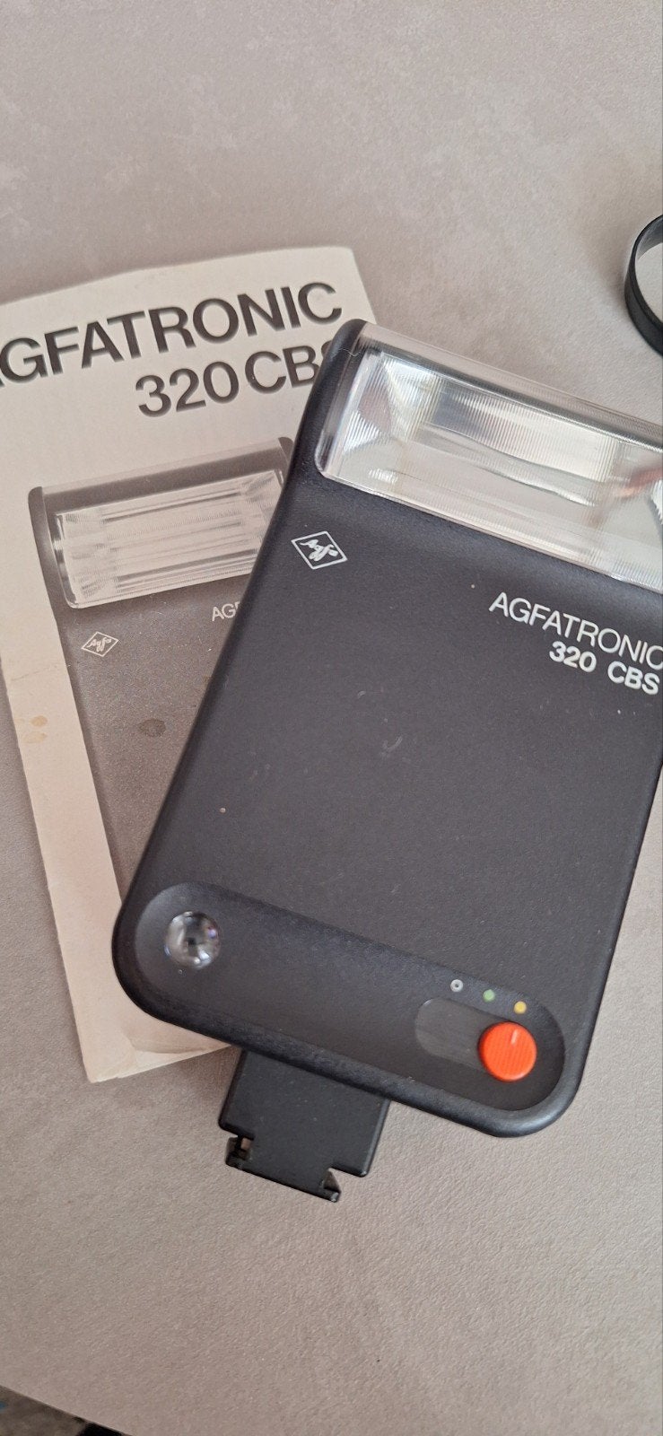 Agfatronic 320 CBS Flitser met handleiding, Gebruikt, Voor analoge fotografie, Externe flitser, Ophalen of Verzenden