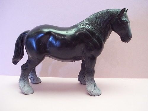 Koudbloed hengst zwart, dierfiguur Bullyland, Verzenden, Gebruikt, Paard, Beeldje of Figuurtje