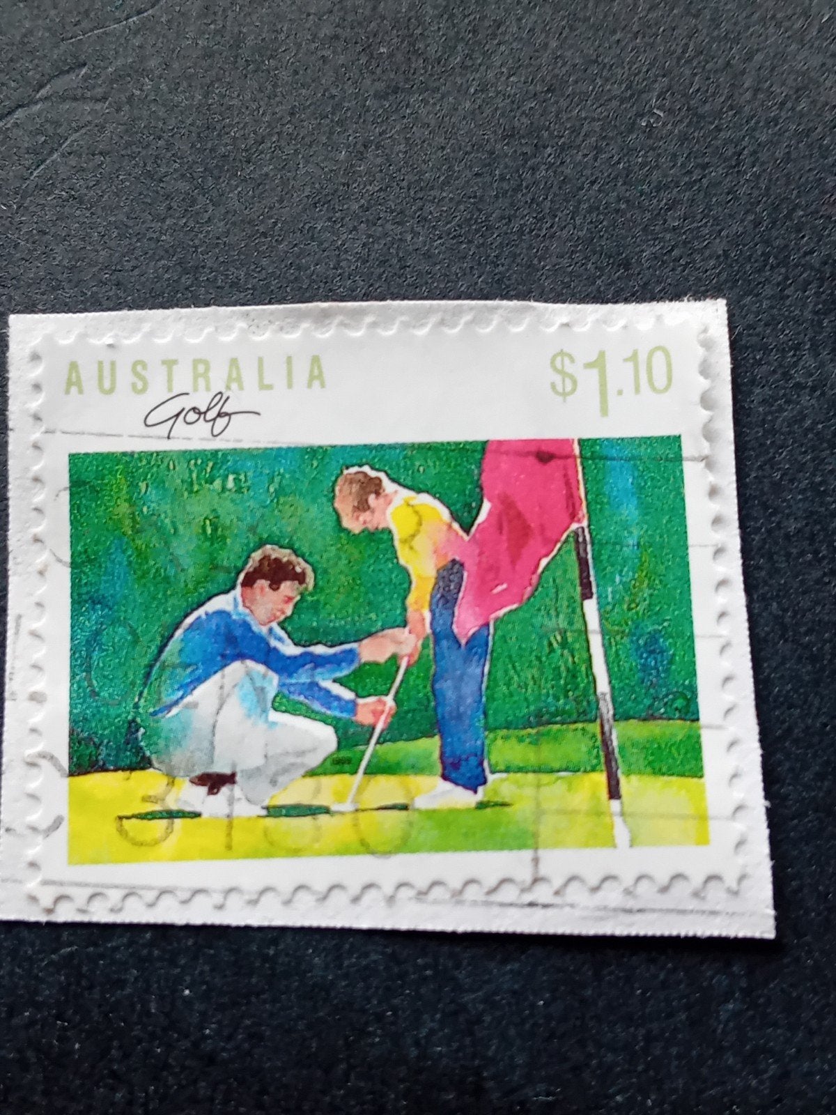 Australische postzegel: Golf, $1.10 jaar 1989, Ophalen of Verzenden, Overige landen, Gestempeld