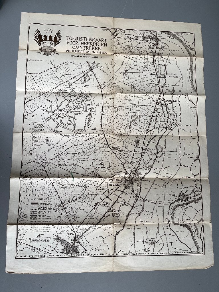Toeristenkaart van Heerde en omgeving. (+ Epe en Hattum.), Boeken, Geschiedenis | Stad en Regio, Ophalen of Verzenden, 20e eeuw of later