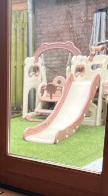 Gratis Kinderglijbaan met schommel en klimrek, Ophalen, Gebruikt, Glijbaan