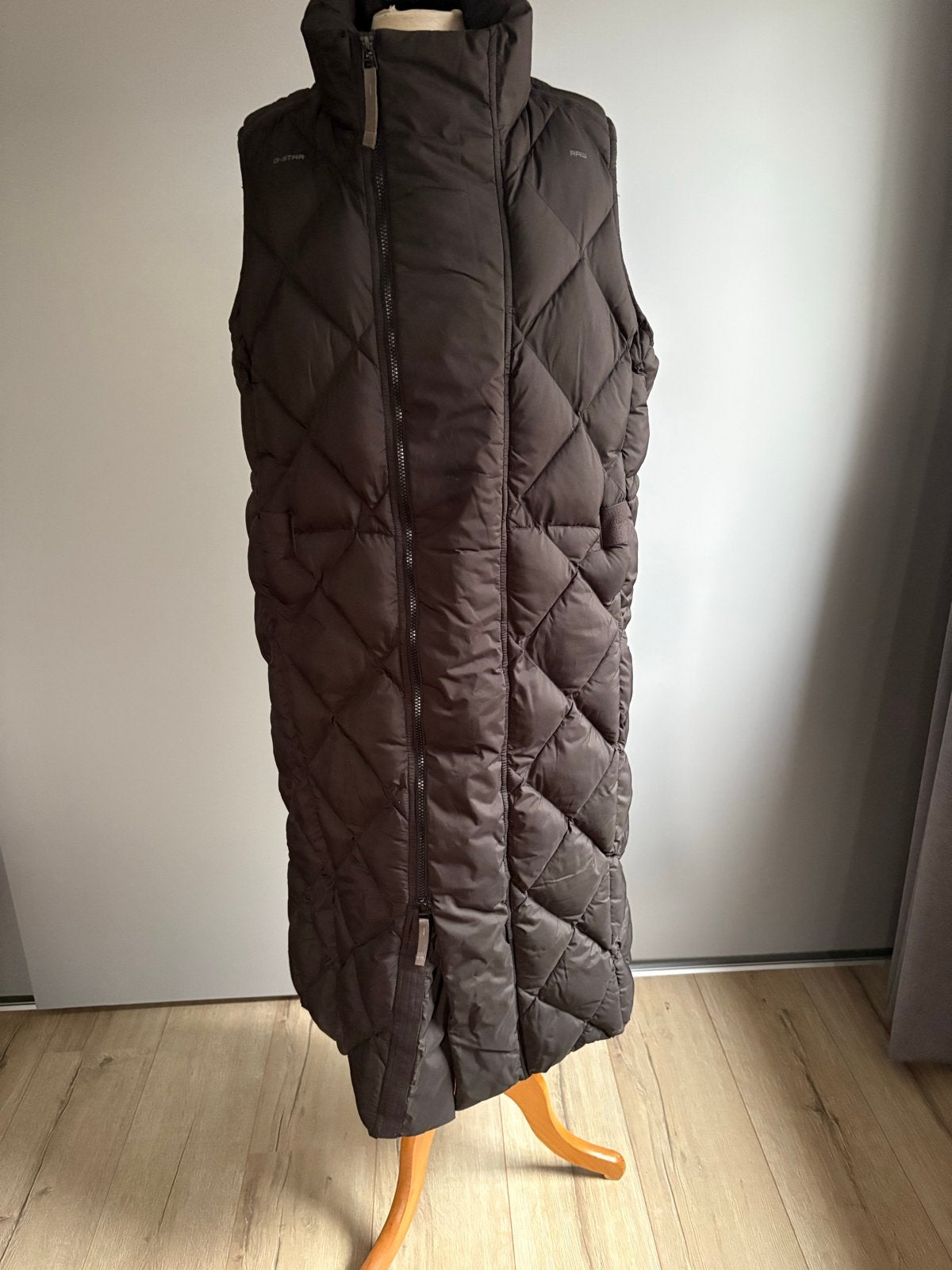 G-Star RAW Lange Gewatteerde Bodywarmer - Maat XS, Kleding | Dames, Ophalen of Verzenden, Zo goed als nieuw, Maat 38/40 (M), Bruin
