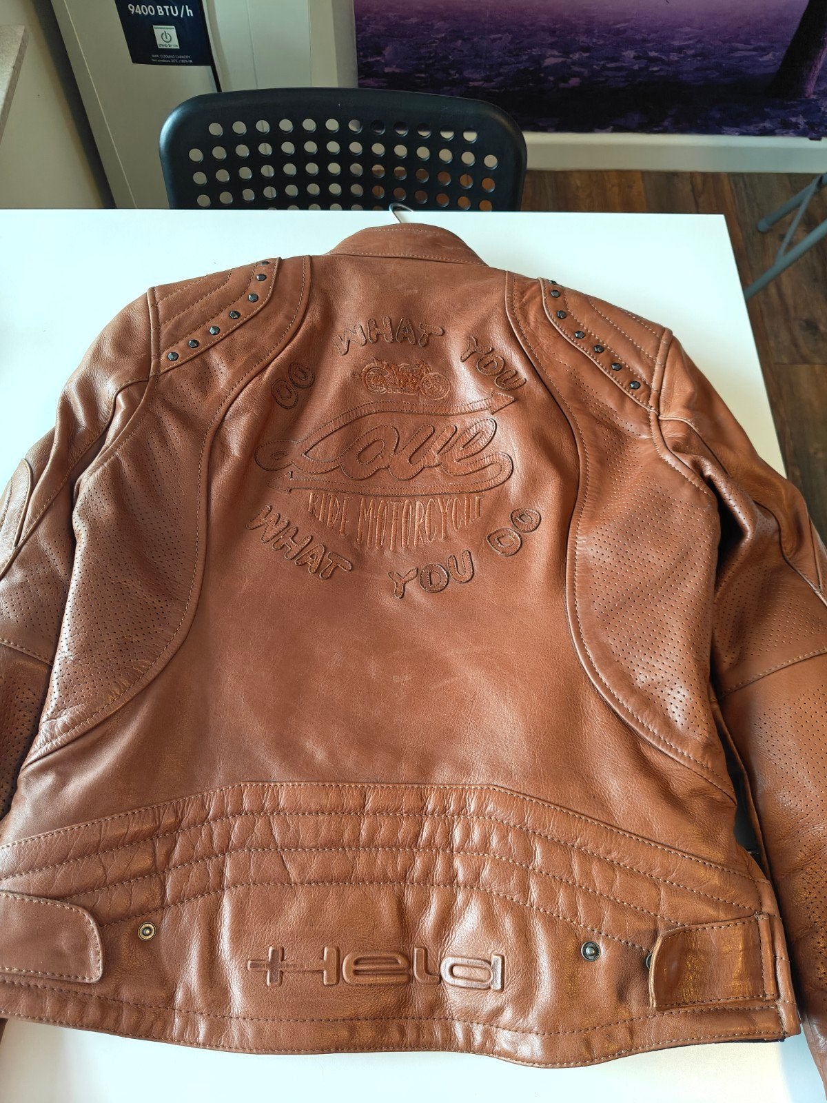 Held Biker Fashion Leren Motorjas - Bruin (Maat 42), Motoren, Held, Jas | leer, Ophalen of Verzenden, Dames