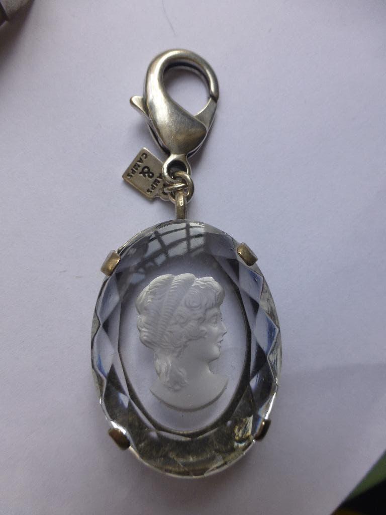 zeer grote CAMPS & CAMPS diepdruk Glas Camee Hanger, Verzenden, Zilver, Ring