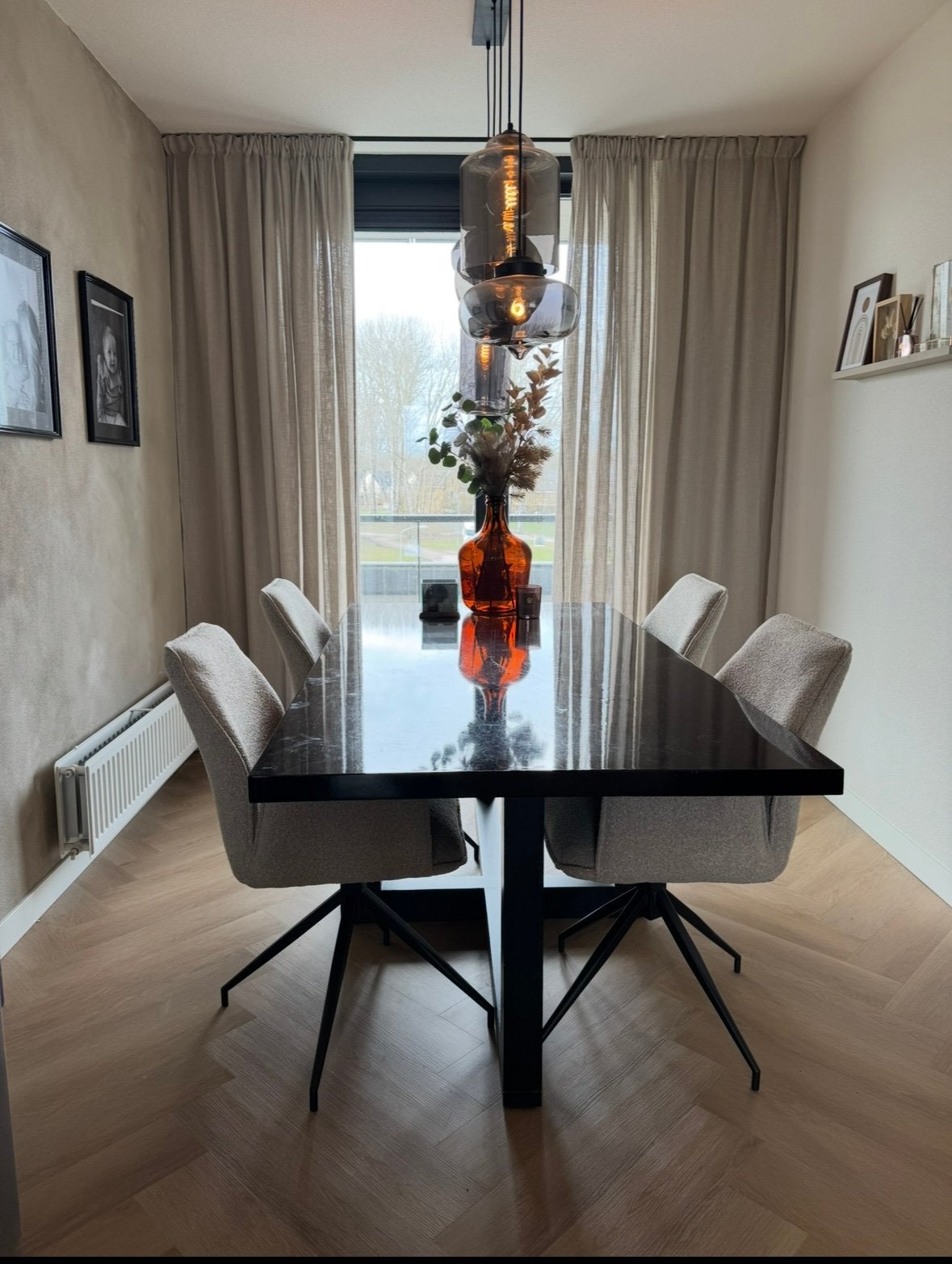 Eettafel met epoxy, Ophalen, Gebruikt, 200 cm of meer, 50 tot 100 cm
